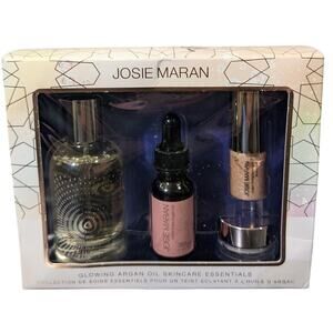 Josie Maran Dry Skin Glowing Argan Oil Skincare Essentials Set of 4 Products New